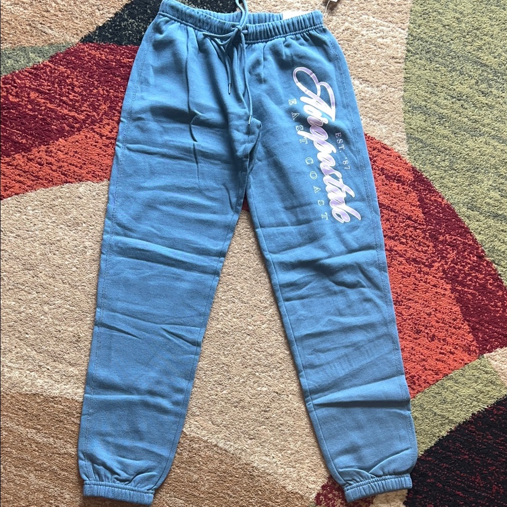 Aeropostale Sky Blue Joggers with Script Logo
